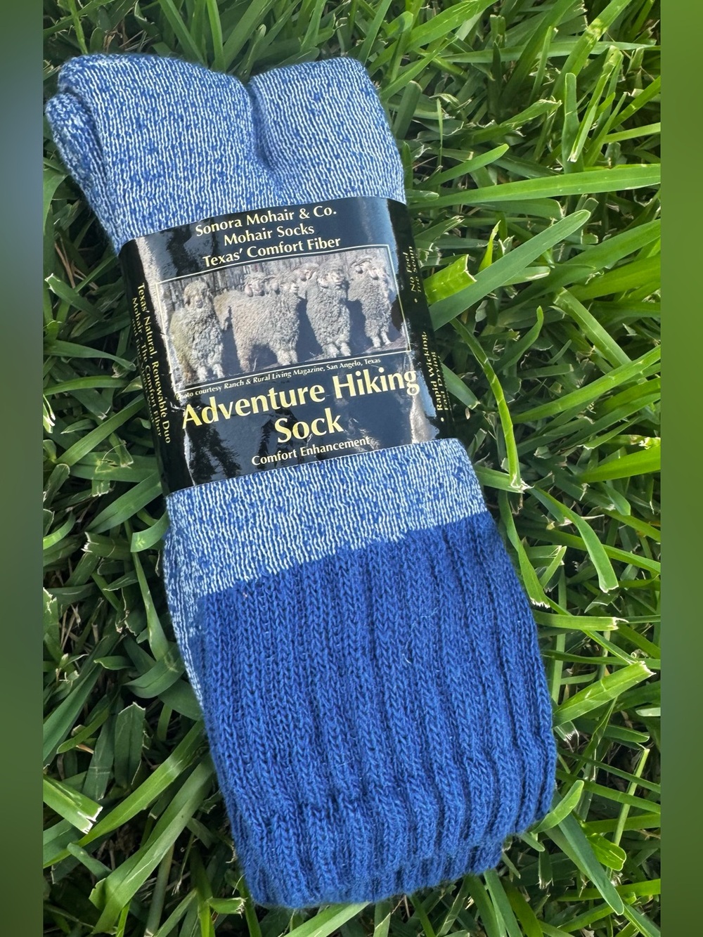 Sonora Mohair & Co. Hiking Socks Men's 8-13 Blue Texas Comfort NWT New